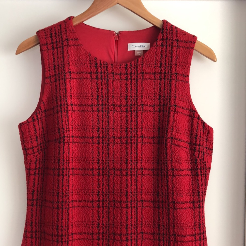 Calvin Klein red plaid dress - soft and stretchy